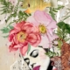 fine art print woman fish flowers layered symbolic composition
