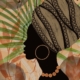 fine art print black woman profile headwrap bold patterned composition