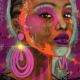 fine art print black woman colorful expressive portrait modern style