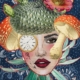 fine art print surreal woman portrait flowers layered composition