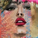 fine art print surreal woman tears flowers expressive colors portrait