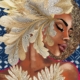 fine art print black woman feathers dark tones powerful portrait